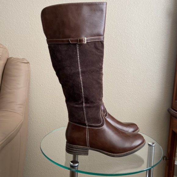 🎉🌸💖 HOST PICK 💖🌸🎉 BRAND NEW - Samantha Mixed Suede Brown Boots size 6M - Picture 4 of 13